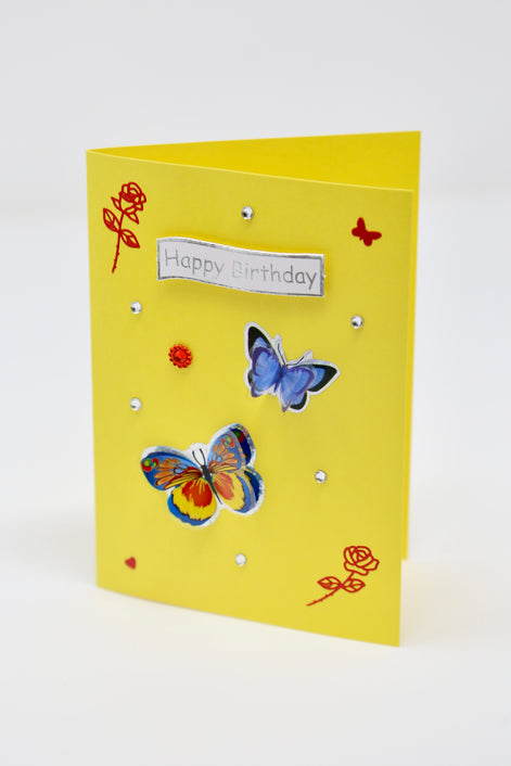 Happy Birthday Card Yellow