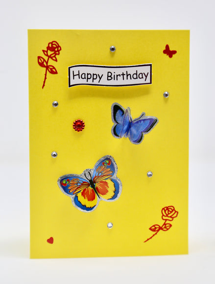 Happy Birthday Card Yellow